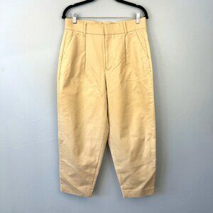 Banana Republic High Rise Pleated Barrel Leg Chino Trouser Pants Size 8 NWT